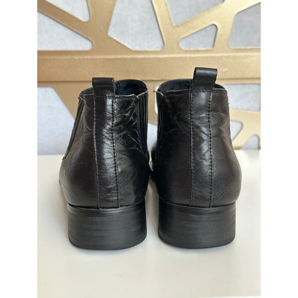 Via Spiga Birmingham Black Leather Chelsea Boots Pointed Square Toe Mens 10.5 M